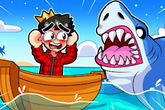 desing cartoon youtube thumbnail any art style