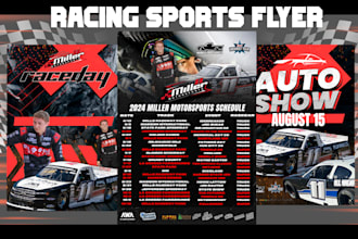 do racing flyer design with schedule