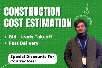 do material take off, project estimator and construction cost estimation
