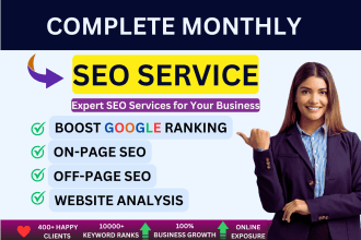 complete monthly SEO service package with high quality white hat backlinks