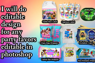 do editable design for party favors in canva