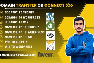 connect or transfer domain to shopify, wix, wordpress
