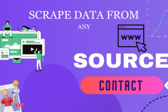 scrape data website static dynamic react automation develop API