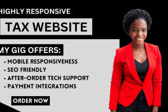 design tax preparation website, income tax website and credit repair website
