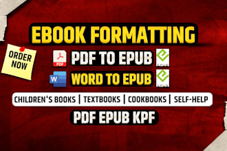 convert word and pdf to epub and do ebook formatting
