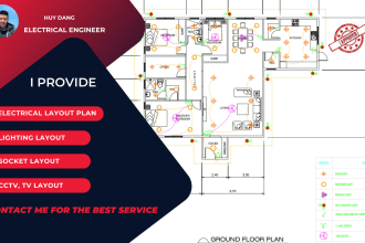 draw electrical lighting plan, electrical layout plan