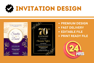 do amazing invitation design for birthday, wedding, party, event flyer