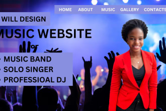 design a professional music website, dj website for artists, podcasts and more