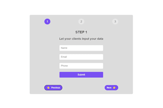 build a multi step component or form in react, next or angular