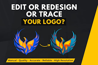 redesign, modify, refresh, edit, fix, redraw, alter, amend, update your logo