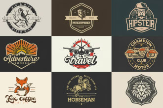 outstanding vintage retro, classic hipster badge, outdoor, business logo design
