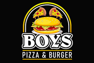 create a pizza logo with icons for your company