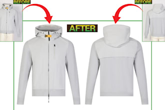 make symmetrical ghost mannequin, neck joint, wrinkle remove