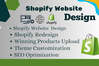 do shopify website redesign and design, shopify store design