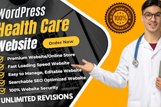 develop wordpress health care, home care, medical, doctors, hospital, clinics