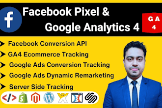 setup facebook pixel google analytics 4 ga4 tag manager ads conversion tracking