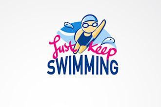 create a custom swimming logo or icon design within 24 hrs