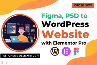 convert figma landing page to wordpress website design with elementor pro