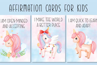 design personalized affirmation cards for kids