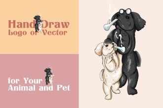 animal illutration, pet shop logo, draw animal favorit, animal shop and etc