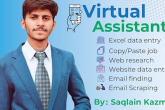 be a VA, copy paste, web research web scraping