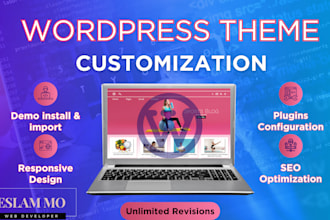 do wordpress theme setup with demo import and customization