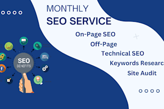 do complete monthly SEO service to improve google ranking and traffic
