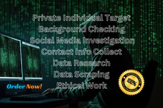 be your legal private investigator and data analysis