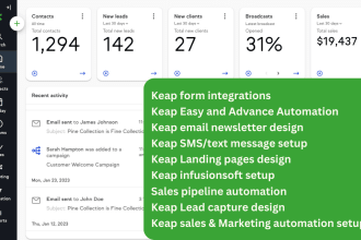 setup advanced automation, integrate forms to infusionsoft keap, landing page
