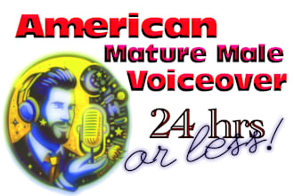 provide a professional american male voiceover in 24 hrs or less