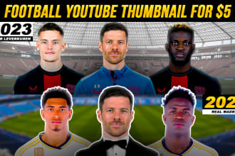 design an eye catching football or soccer youtube thumbnail