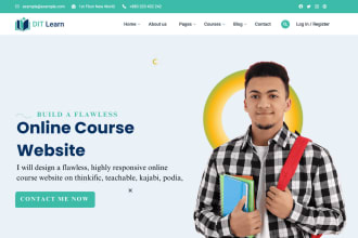 flawless online course website on teachable,thinkific, kajabi, teachable website