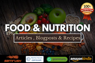 be nutritionist, write food article and blog, recipe, diet, fitness and health