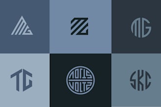 do geometric logo design for letters in any polygonal shape