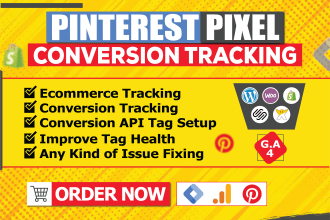 setup or fix pinterest pixel tag and conversion API tracking using GTM, ga4