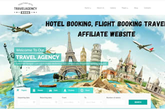 create hotel booking, flight booking, travel affiliate wordpress booking website