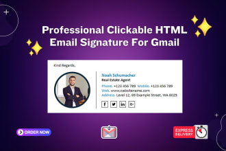 make professional clickable HTML email signature for gmail