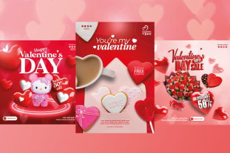 create incredible social media designs valentines day theme for your business