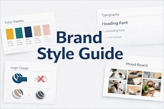 design a professional brand style guide, and color palette