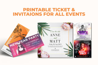 design invitations, wedding, birthday banner and greeting card