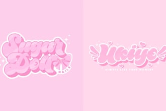 design a bold cute aesthetic girly logo for your business