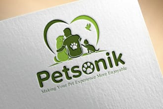 create a professional dog, cat, animals and pet logo design
