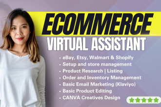 be your ecommerce virtual assistant to your ebay, shopify, walmart VA