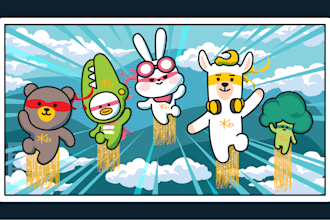 create funny illustration cartoon