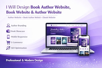 design develop your book author website or book author website for authors