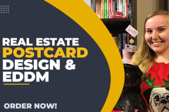 design real estate postcard, direct mail eddm and recipe card