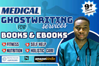 ghostwrite fitness, health, medical ebook and book, ebook ghostwriter and writer
