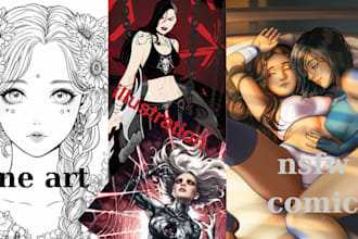 draw anime, manga, comic book illustration, doodle art and interior design