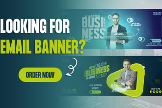 design professional email banner, email signature, and email header