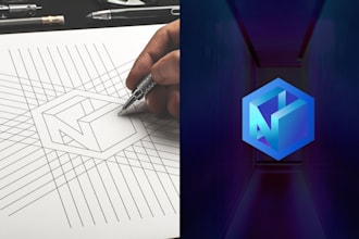 do modern 3d geometric logo in 24 hrs